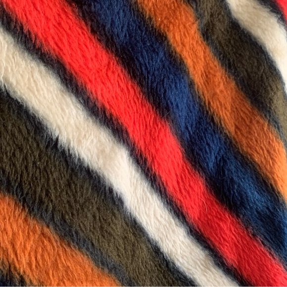 Vintage Unique Chevron Teddy Poncho Faux Fur One Size - Picture 11 of 15